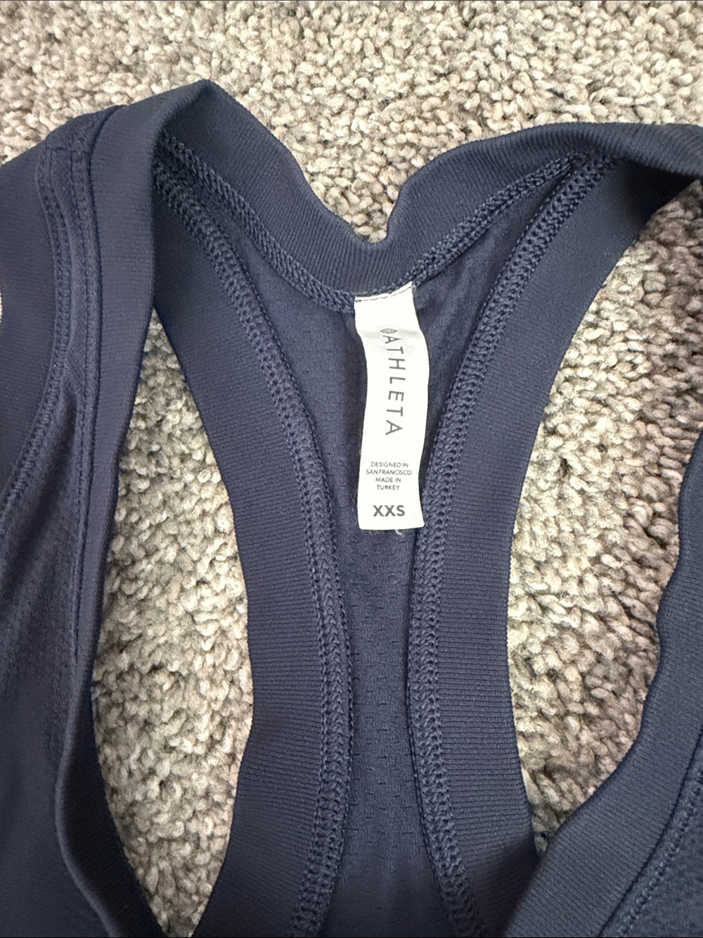 Athleta Navy Momentum Compression Tank, like new! XXS- runs big - - Picture 2 of 6